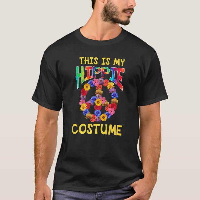 Camiseta This Is My Hippie Costume Retro 60s 70s Outfit Par (Frente)