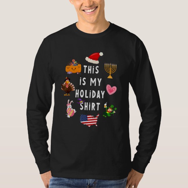 Camiseta This Is My Holiday  Happy Halloween Thanksgiving X (Frente)