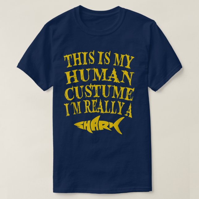 Camiseta This is my Human costume Beautiful shark tee  (Frente do Design)