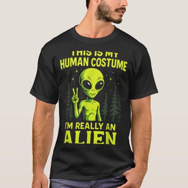 Camiseta This Is My Human Costume - Funny Alien Halloween  (Frente)