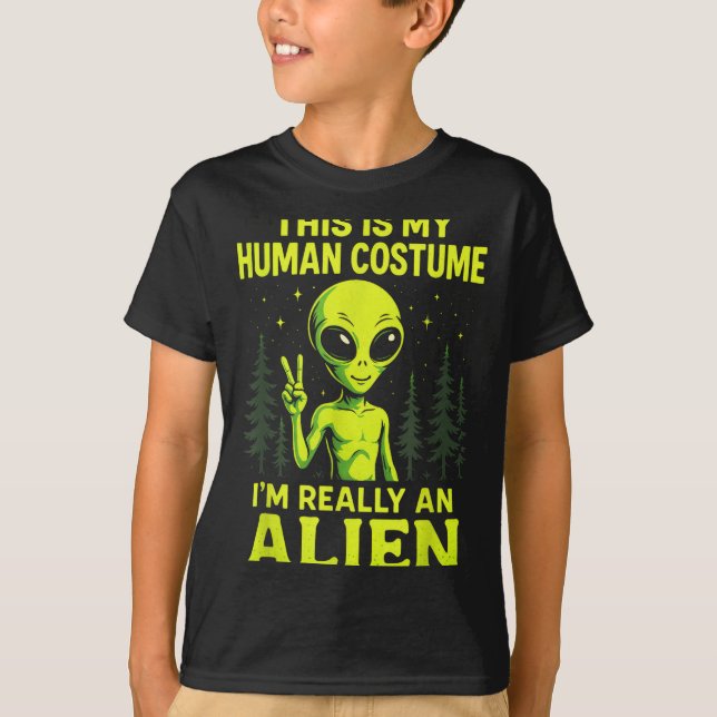 Camiseta This Is My Human Costume - Funny Alien Halloween  (Frente)