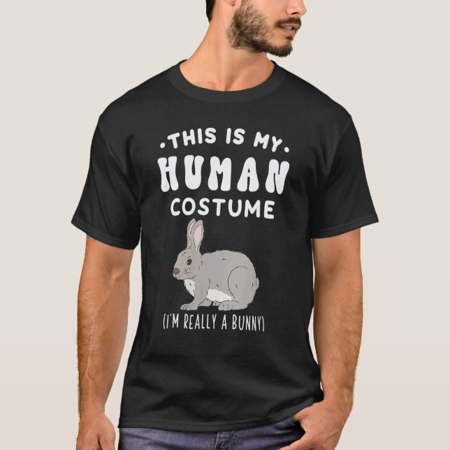 Camiseta This is my Human Costume I'm Really A Bunny Gray R (Frente)