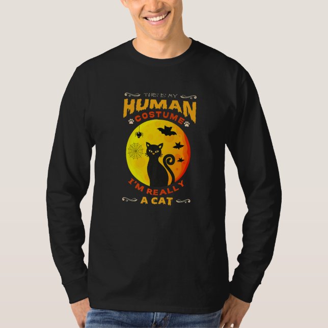 Camiseta This Is My Human Costume I'm Really A Cat Pumkin H (Frente)