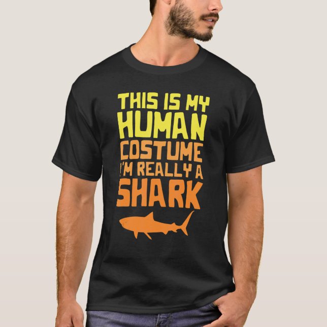 Camiseta This is My Human Costume I'm Really a Shark Hallow (Frente)