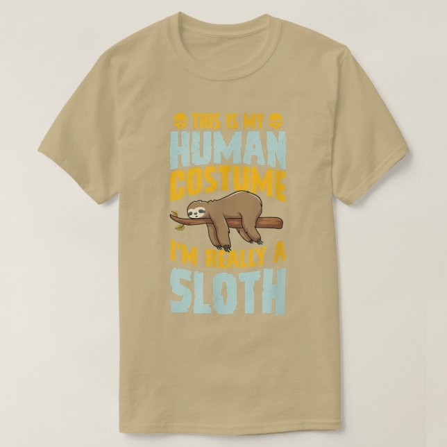 Camiseta This Is My Human Costume Im Really A Sloth Hallowe (Frente do Design)