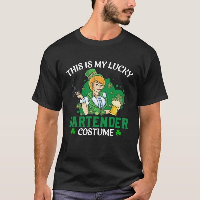 Camiseta This Is My Lucky Bartender Costume  St Patrick s D (Frente)