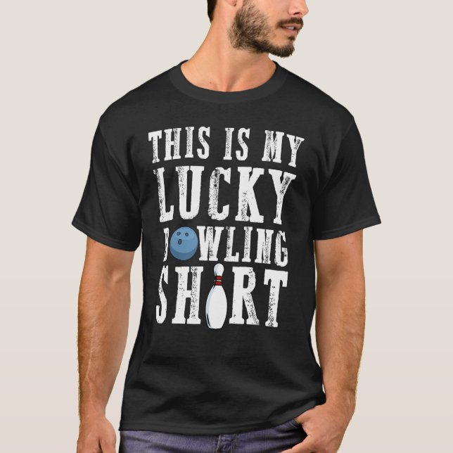 Camiseta This Is My Lucky Bowling  Funny Bowler  League Tea (Frente)