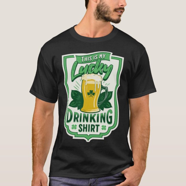 Camiseta This Is My Lucky Drinking    Busy Holding A Beer (Frente)