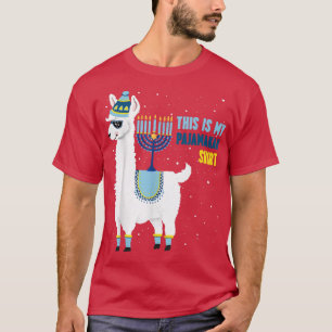 Camiseta This Is My Pajamakah  Hanukkah Menorah And Llama A