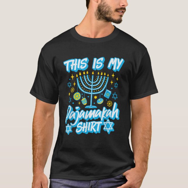 Camiseta This Is My Pajamakah Hanukkah Menorah Candles Funn (Frente)