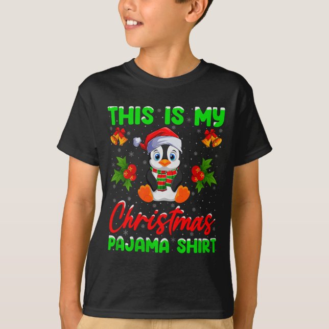 Camiseta This Is My Penguin Christmas Pajamas Funny Penguin (Frente)