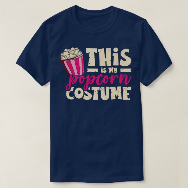 Camiseta This Is My Popcorn Costume Snack Movie Night Cinem (Frente do Design)