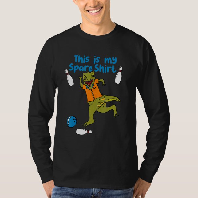 Camiseta This is My Spare Shirt Funny Bowling Dinosaur Bowl (Frente)