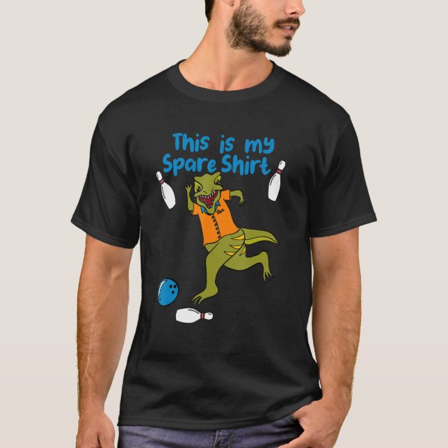 Camiseta This is My Spare Shirt Funny Bowling Dinosaur Bowl (Frente)