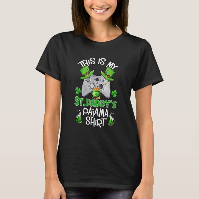 Camiseta This is My St Patrick's Day Pajama Leprechaun Hat  (Frente)