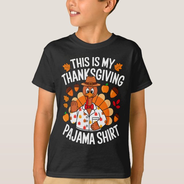 Camiseta This Is My Thanksgiving Pajama Costume  (Frente)