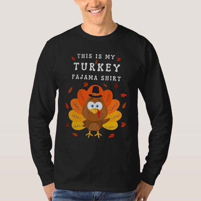 Camiseta This is My Turkey Pajama Tees  Pajamas Matching Fa (Frente)