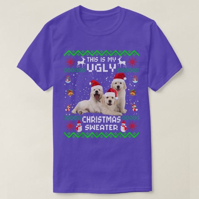 Camiseta This Is My Ugly Sweater Funny Christmas Golden Ret (Frente do Design)