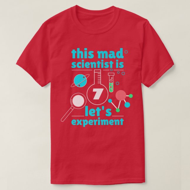 Camiseta This Mad Scientist is 7 Birthday Seventh 7th Scien (Frente do Design)