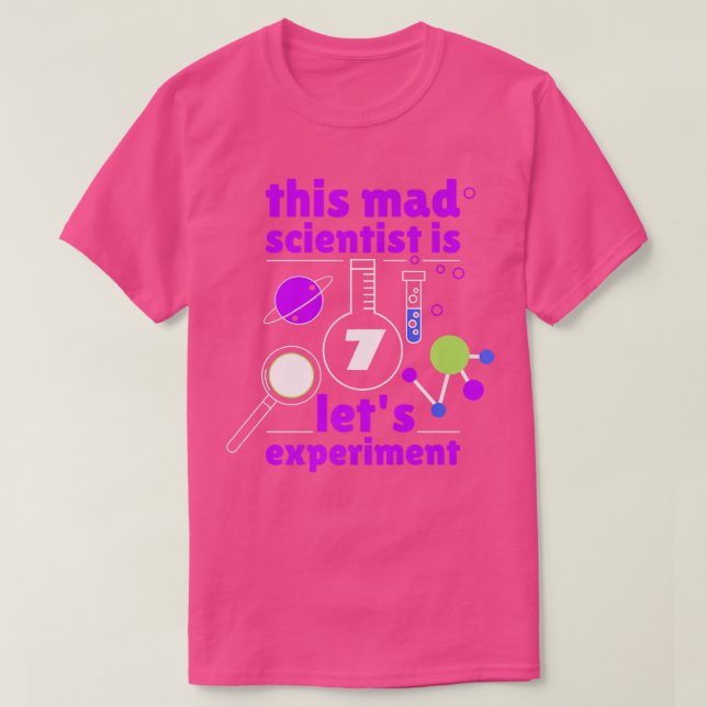 Camiseta This Mad Scientist is 7 Birthday Seventh 7th Scien (Frente do Design)