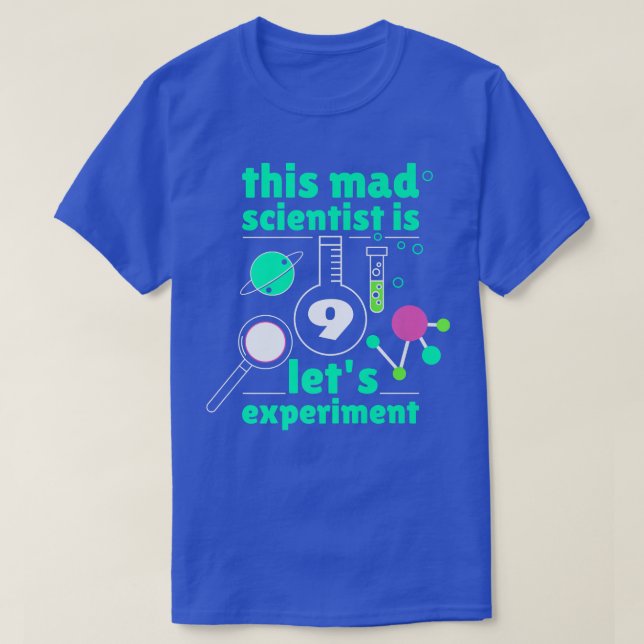 Camiseta This Mad Scientist is 9 Birthday Nineth 9th Scienc (Frente do Design)