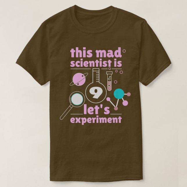 Camiseta This Mad Scientist is 9 Birthday Nineth 9th Scienc (Frente do Design)