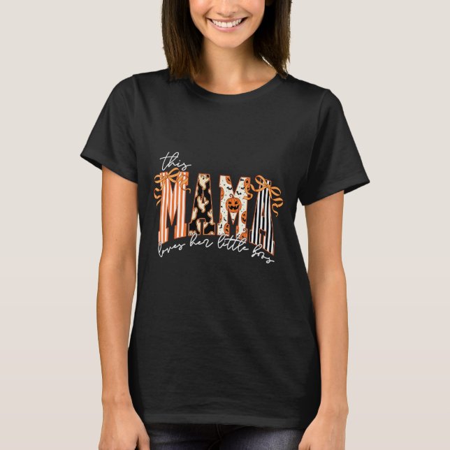 Camiseta This Mama Loves Her Boos Cute Soky Halloween Mama  (Frente)