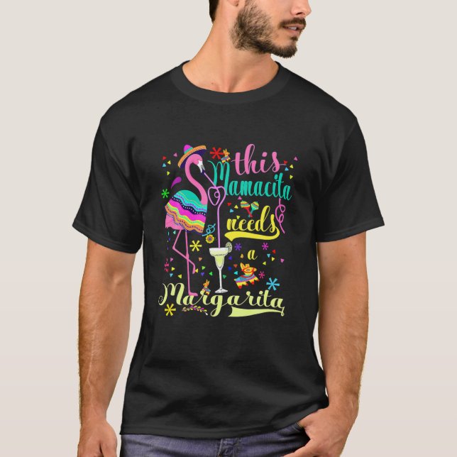 Camiseta This Mamacita Needs A Margarita Cinco De Mayo Pink (Frente)