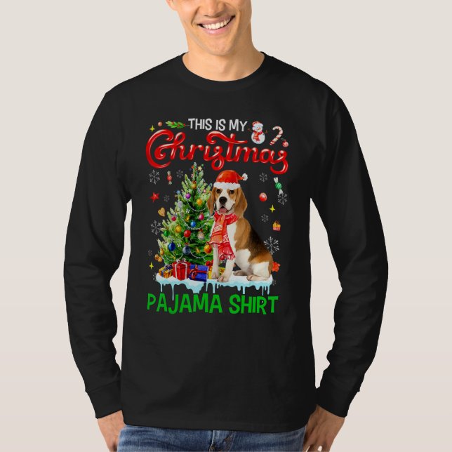 Camiseta This My Christmas Pajama   Beagle Scarf Santa Xmas (Frente)