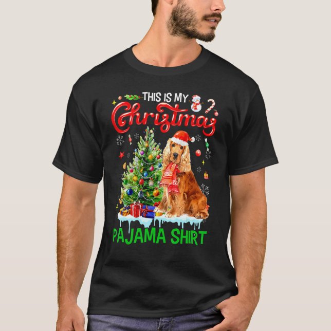 Camiseta This My Christmas Pajama   Cocker Spaniel Santa Xm (Frente)