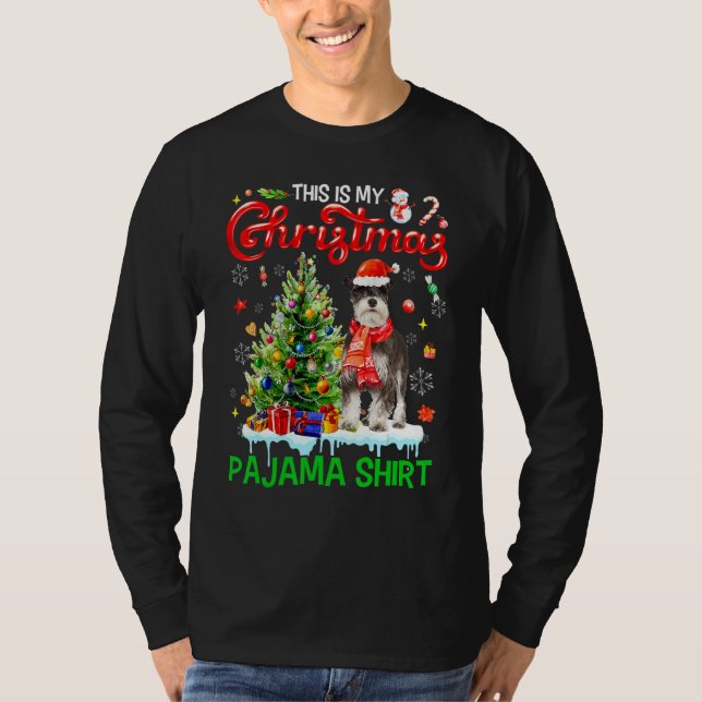 Camiseta This My Christmas Pajama  Miniature Schnauzer Sant (Frente)