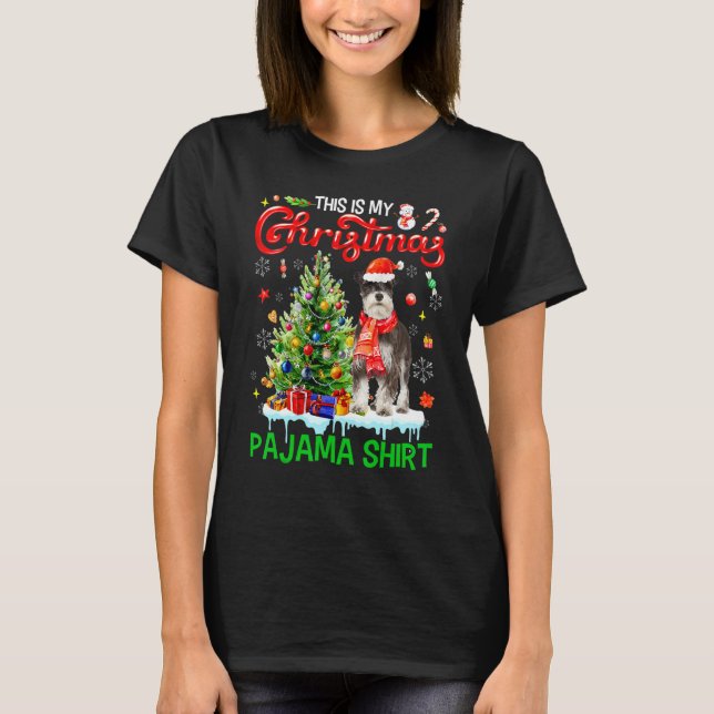 Camiseta This My Christmas Pajama  Miniature Schnauzer Sant (Frente)