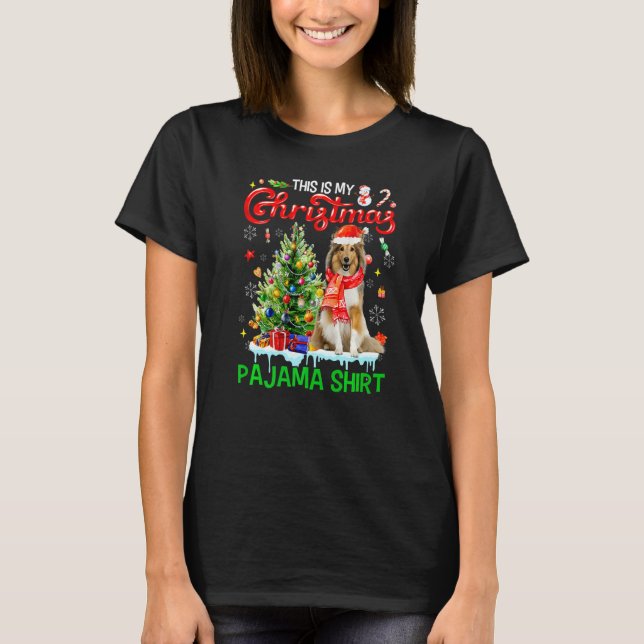 Camiseta This My Christmas Pajama  Shetland Sheepdog Santa  (Frente)
