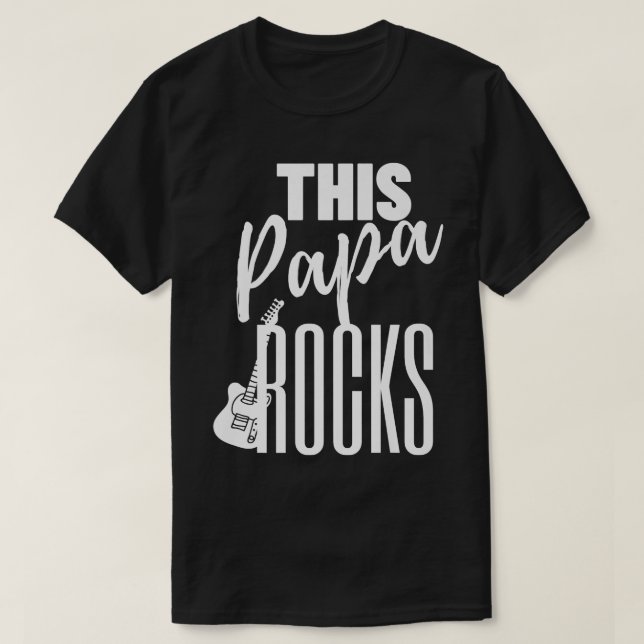 Camiseta This Papa Rocks Guitar Player Rock n RollGuitar118 (Frente do Design)