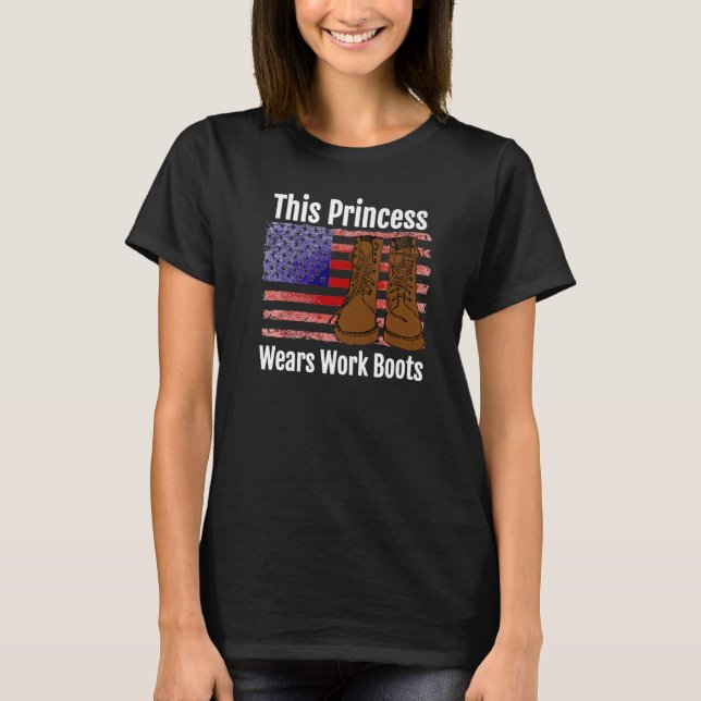 Camiseta This Princess Wears Work Boots Premium (Frente)