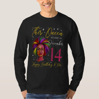Camiseta This Queen Was Born On December 14 Black Woman Gir
