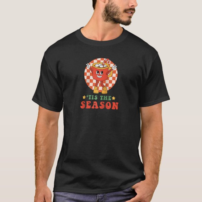Camiseta This the Season Retro Christmas Candy Cane Coffee  (Frente)