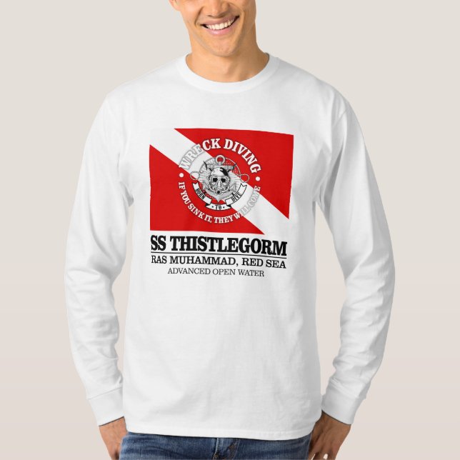 Camiseta Thistlegorm (melhores destroços) (Frente)