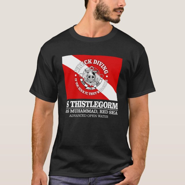 Camiseta Thistlegorm (melhores destroços) (Frente)