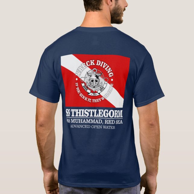 Camiseta Thistlegorm (melhores destroços) (Verso)