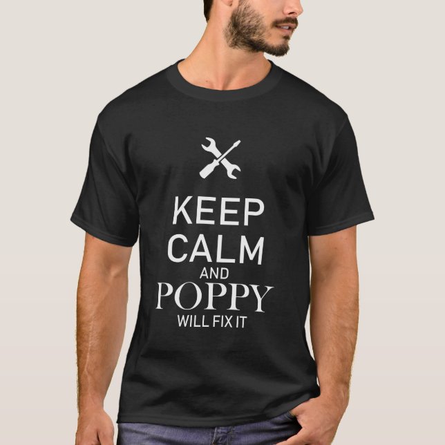 Camiseta ThisWear mantem a calma e a papoila fixá-la-á, (Frente)