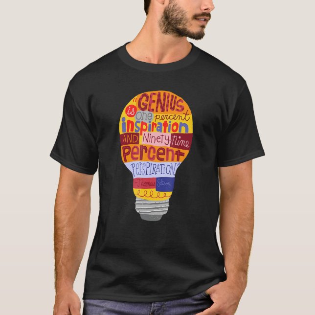 Camiseta Thomas Edison Genius Lightbulb (Frente)