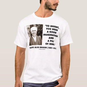 Camiseta Thomas Edison para inventar a pilha da imaginaçã