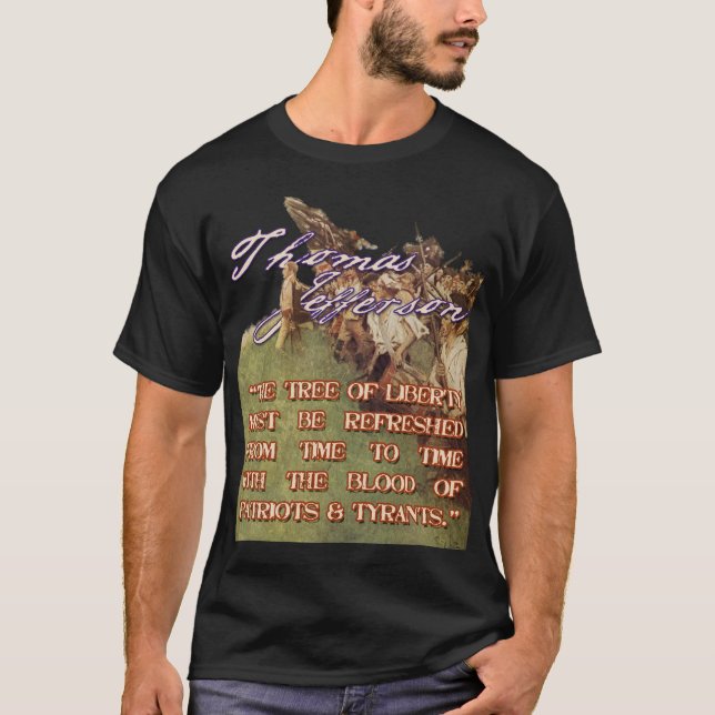 Camiseta Thomas Jefferson a árvore da liberdade (Frente)