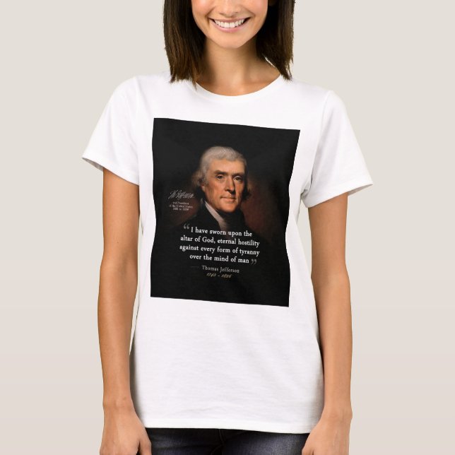 Camiseta Thomas Jefferson por Rembrandt - altar de citações (Frente)