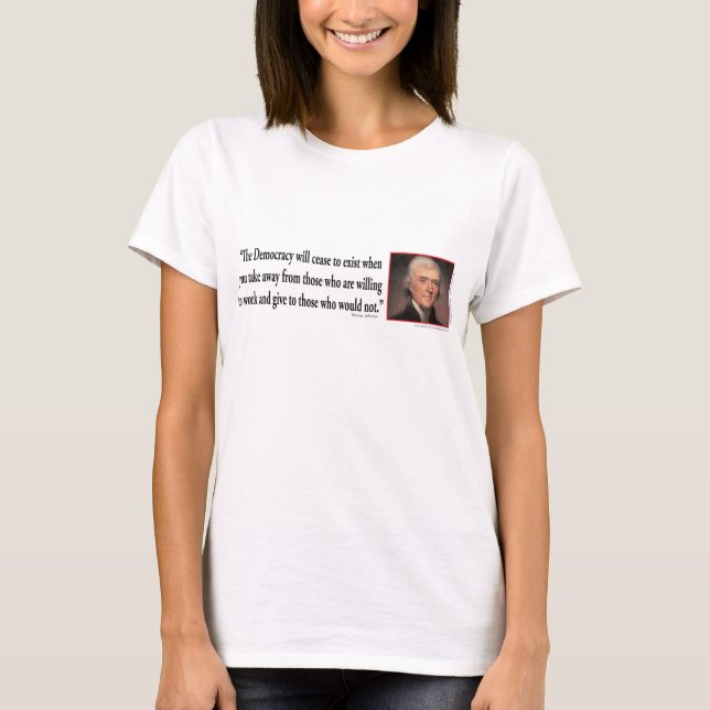 Camiseta Thomas Jefferson sobre Democracia (Frente)