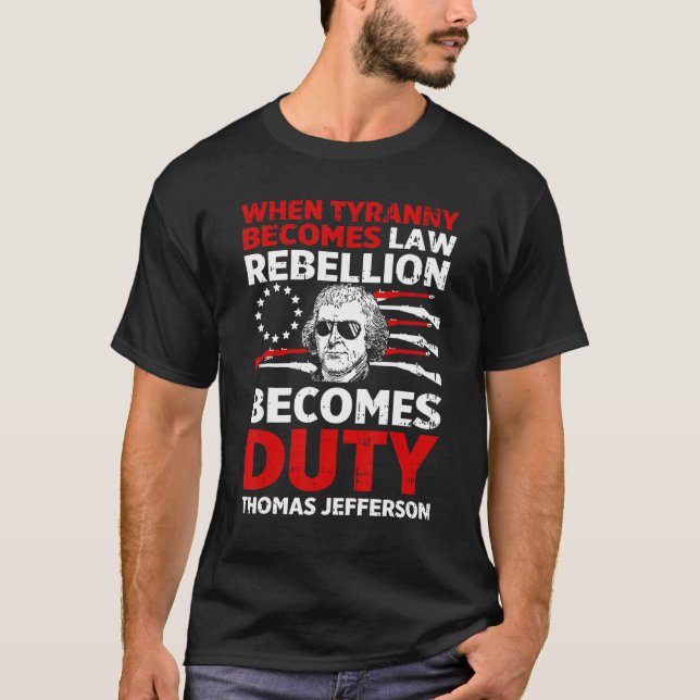 Camiseta Thomas Jefferson Usa Flag American Quarto De Julho (Frente)