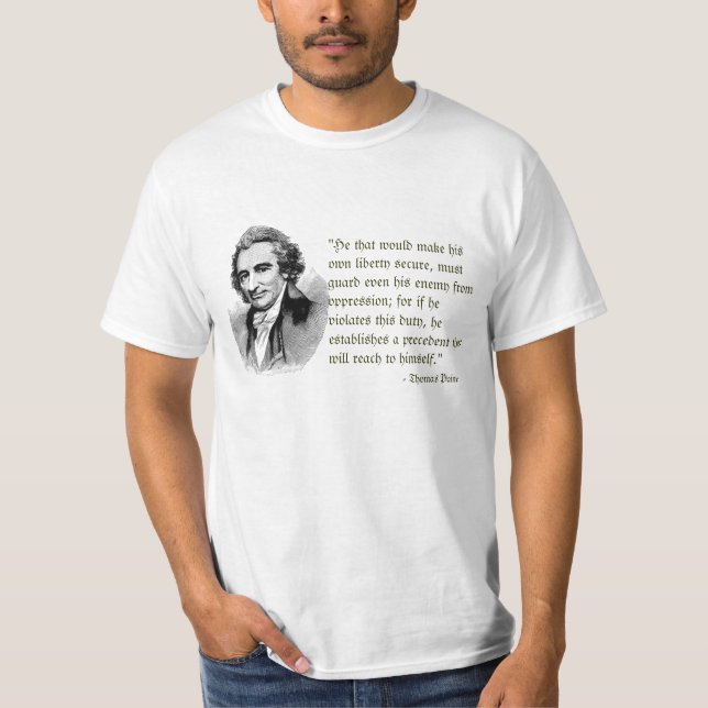 Camiseta Thomas Paine no t-shirt da liberdade (Frente)