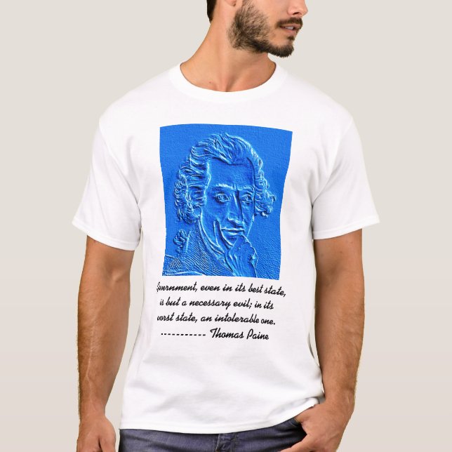 Camiseta Thomas Paine, retrato e citação (Frente)