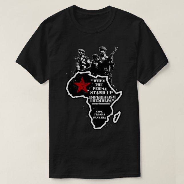 Camiseta Thomas Sankara - Quando as Pessoas Levantam a Impe (Frente do Design)